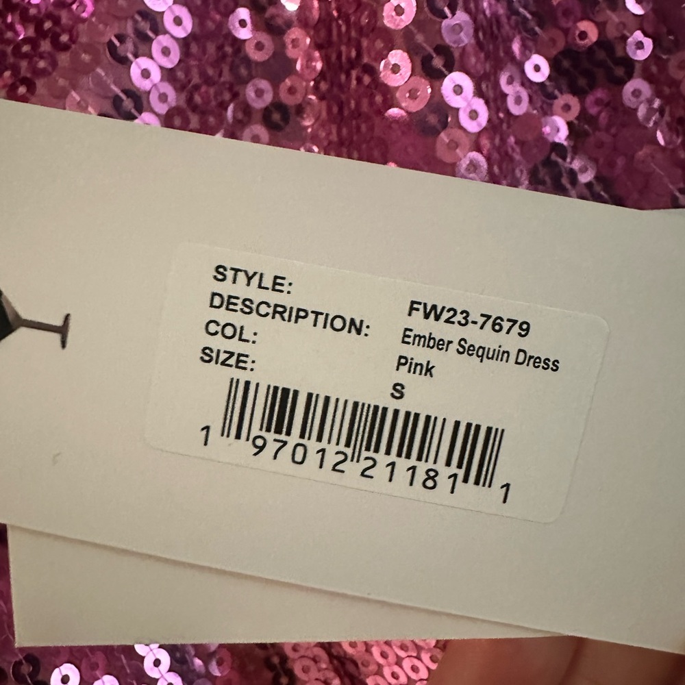 Pink Sequin Strapless Gown - Picture 7 of 11